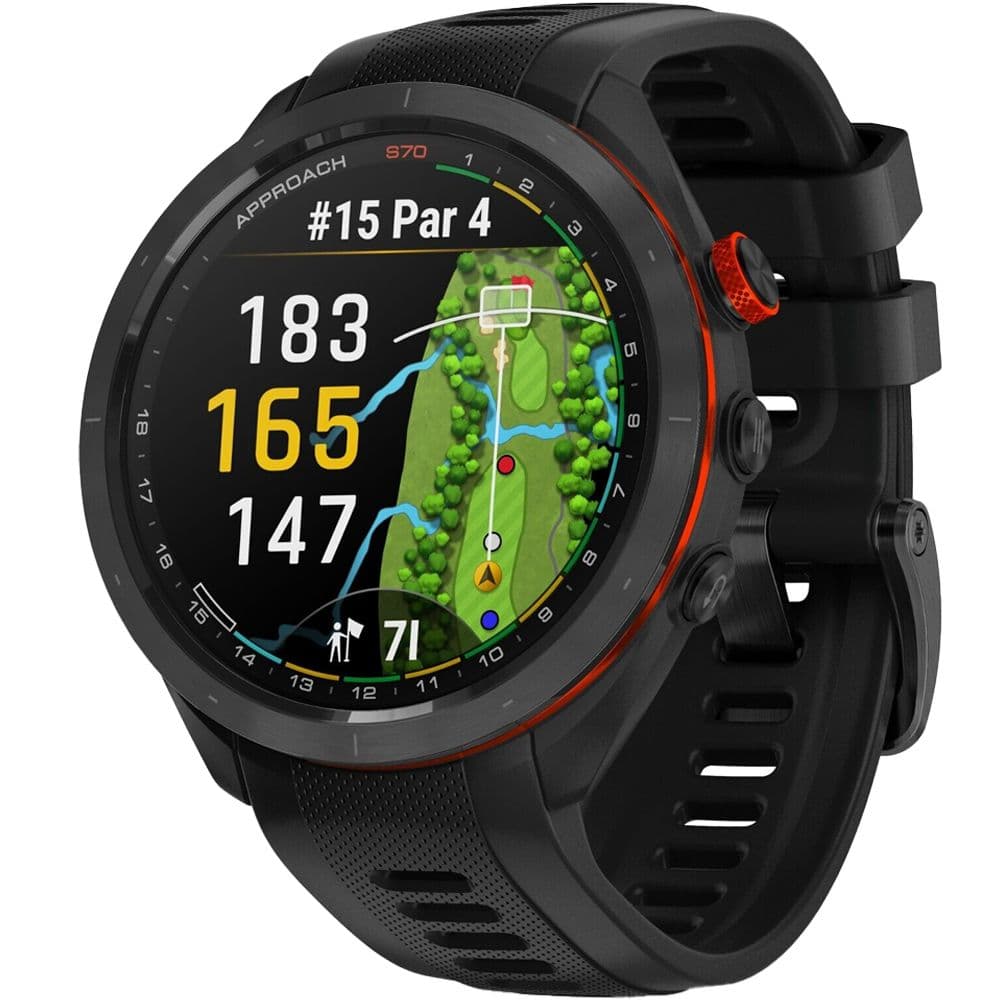 Relógio GPS Garmin Approach S70 47mm - Black/Red (010-02746-02)