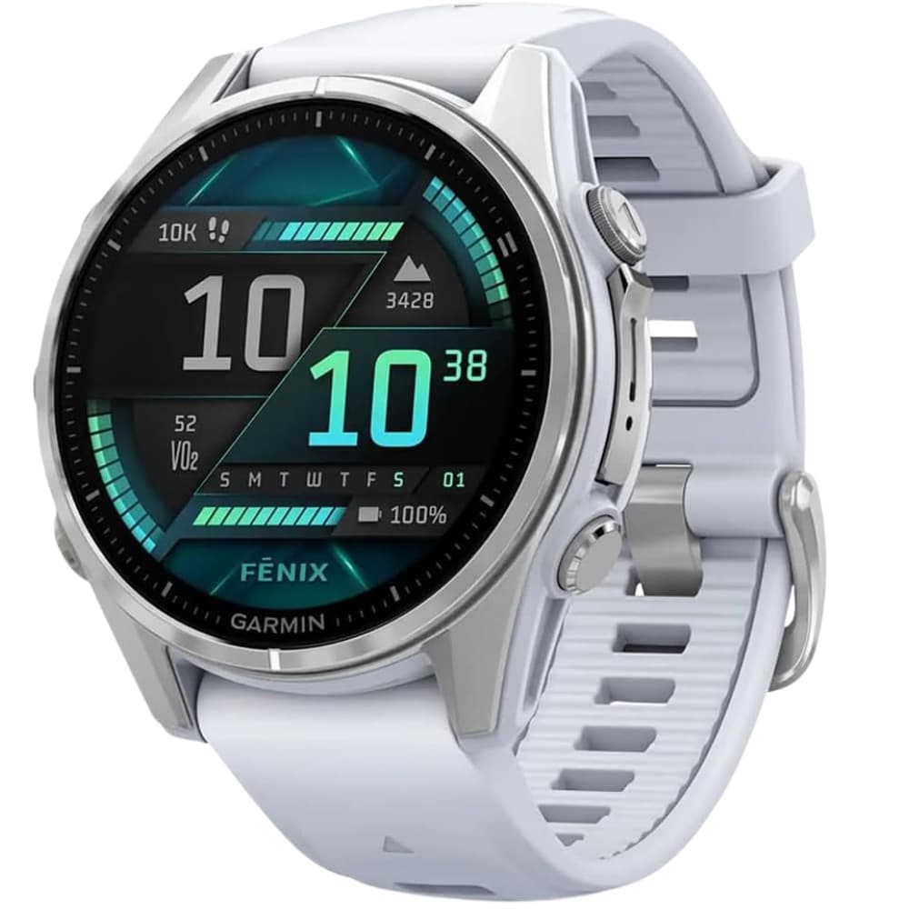 Relógio GPS Garmin Fenix 8 43mm AMOLED 010-02903-00 - Silver/Whitestone