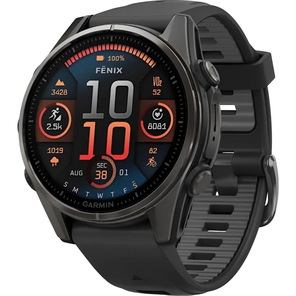 Relógio GPS Garmin Fenix 8 43mm AMOLED Sapphire 010-02903-20 - Titanium Black/Gray