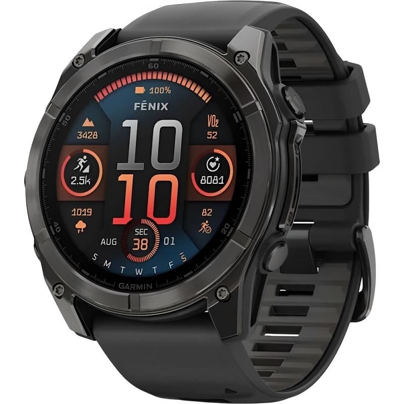 Relógio GPS Garmin Fēnix 8 51mm AMOLED Sapphire 010-02905-20 Carbon Gray/DLC Titanium Black - Pebble Gray