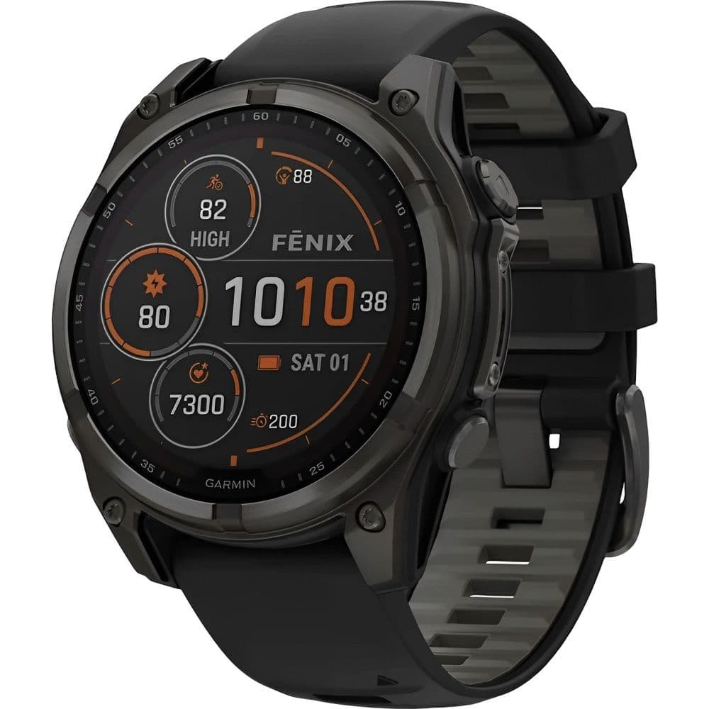 Relógio GPS Garmin Fēnix 8 47mm Solar Sapphire 010-02906-10 - Carbon Gray/Titanium Black