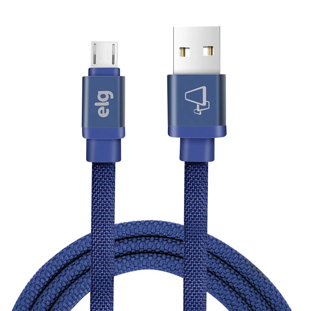 Cabo Micro USB ELG Canvas CNV510BE (1m) Azul 1