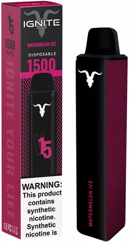 Vaper Descartável Ignite V15 50mg Nicotina 1500 Puffs - Watermelon Ice
