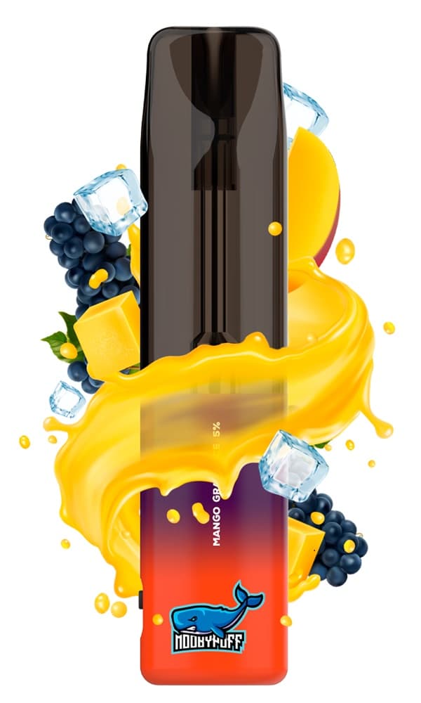 Vaper Descartável Moobypuff 5% Nicotina 3500 Puffs - Mango Grape Ice