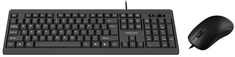 Teclado + Mouse Philips C224 Preto (Inglés)