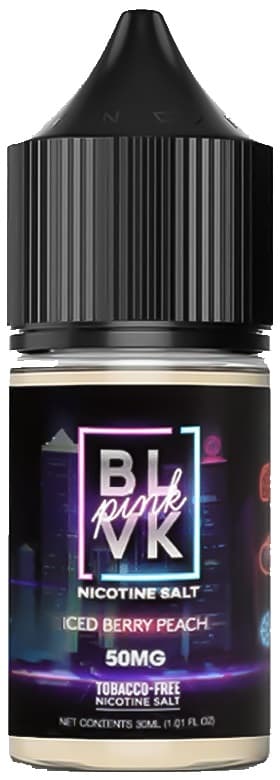 Essência Para Vaper BLVK Pink Iced Berry Peach 50mg Nicotina Salt - 30ml