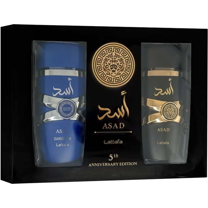 Kit Perfume Lattafa Asad EDP 100mL + Asad Zanzibar EDP 100mL - Masculino