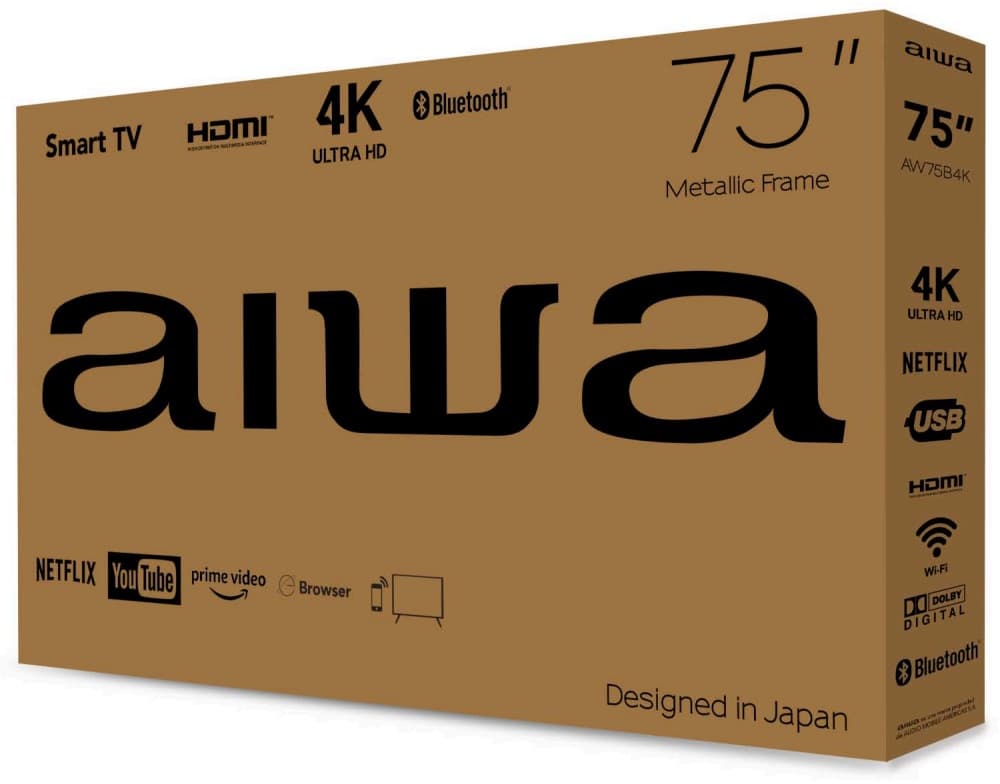 Smart TV LED Aiwa 75" AW75B4K 4K Ultra HD 4