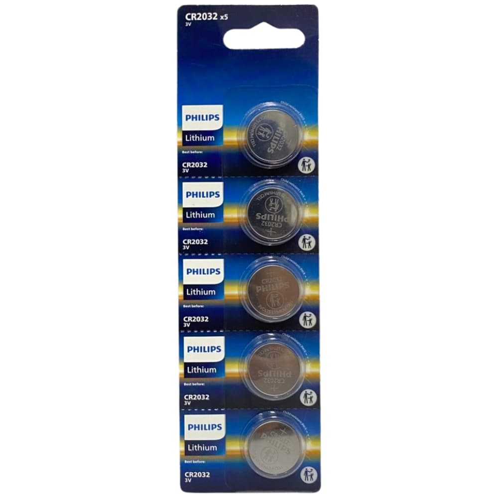 Pilha Botão Philips CR2032P5/70 Lithium 3V (5 unidades)