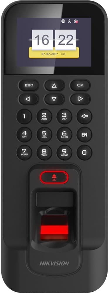 Relógio discador biométrico Hikvision DS-K1T804BMF - Preto