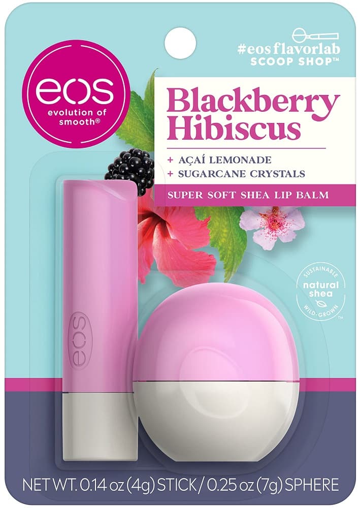 Kit EOS Protetor labial Stick + Sphere Blackberry Hibiscus
