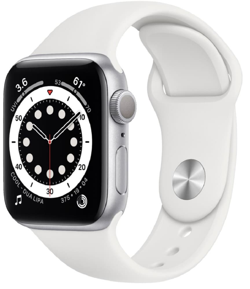 Apple Watch Series 6 40mm MG283LL/A2291 Silver/White Sport Band 1