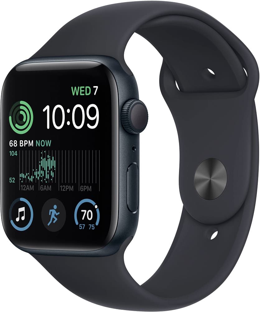 Apple Watch SE 2nd Generation MNTF3LL/A 44mm GPS - Midnight Aluminum/Midnight  1