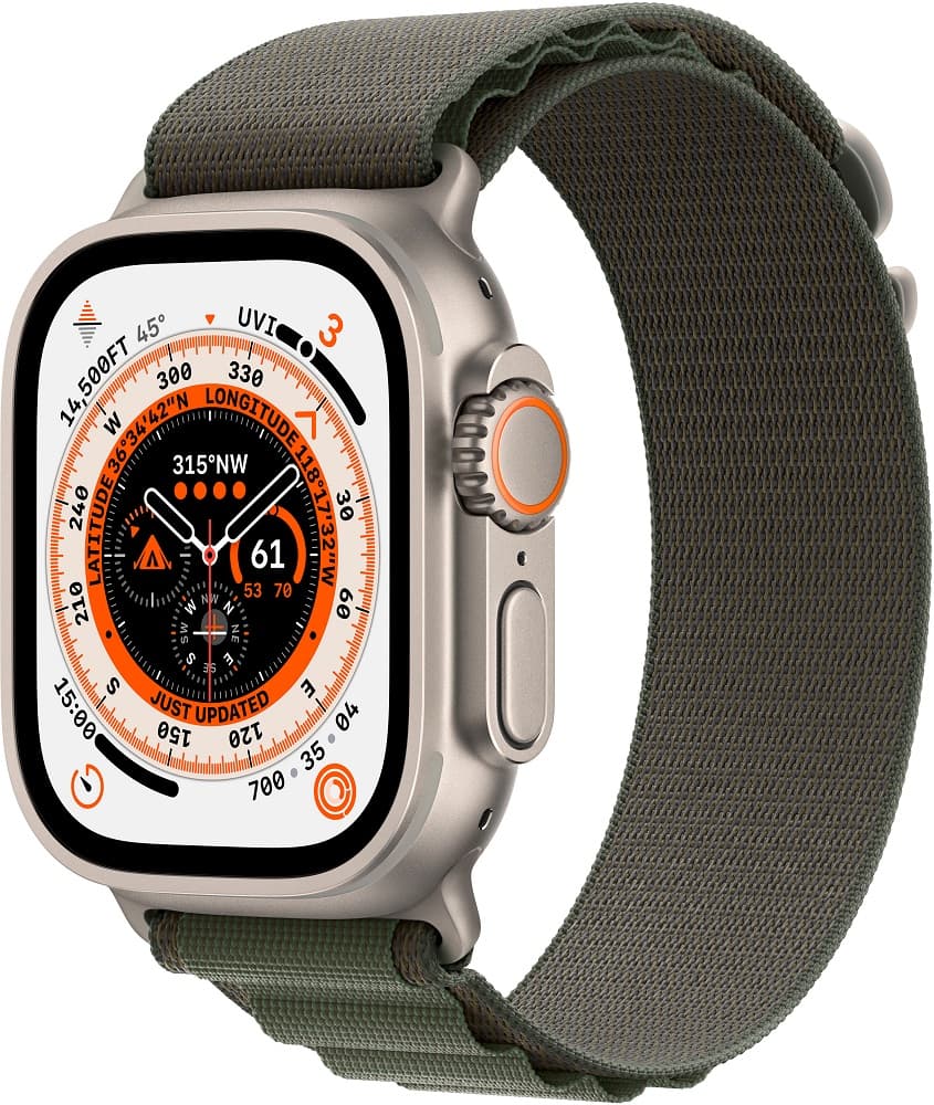Apple Watch Ultra MQEW3LL/A 49mm (GPS + Celular) - Titanium/Green Alpine 1