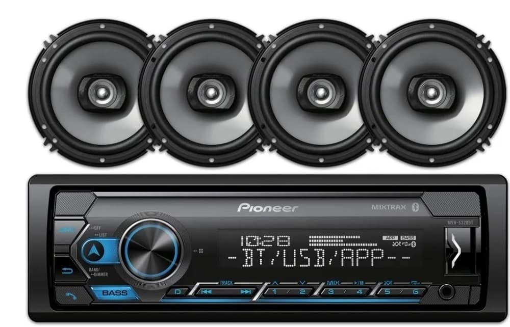 Toca Radio + alto-falante Pionner MXT-S3266BT