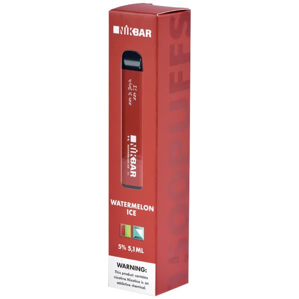 Vaper Nikbar Descartable 5% Nicotina 1500 Puffs - Watermelon Ice
