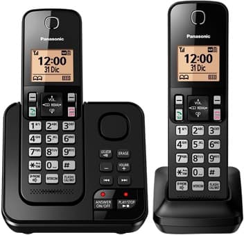 Telefone sem fio Panasonic KX-TGC362LAB 2 Base Bivolt - Black