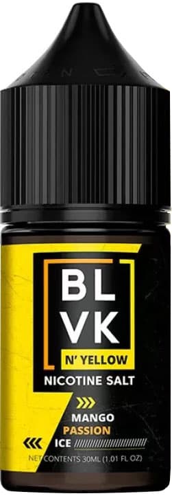 Essência Para Vaper BLVK N'Yellow Nicotine Salt Mango Passion Ice 50mg Nicotina - 30ml