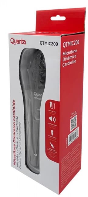 Microfone Dinâmico Cardióide Quanta QTMIC200 3m - Black 3