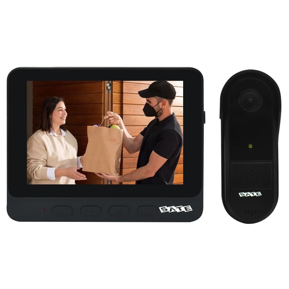 Video Porteiro Satellite Smart Home A-DB24 4.3" HD com Timbre - Black