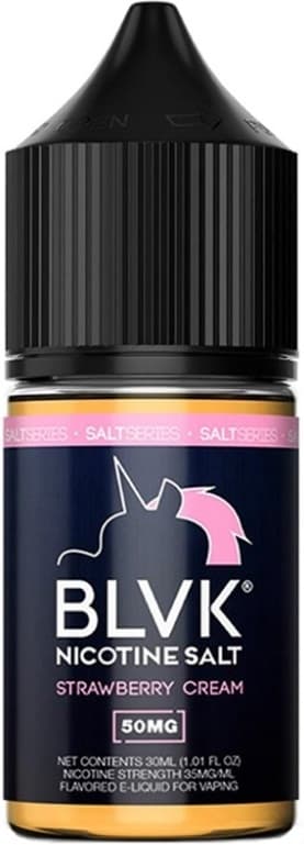 Essência Para Vaper BLVK Nicotine Salt Strawberry Cream 50mg Nicotina - 30ml