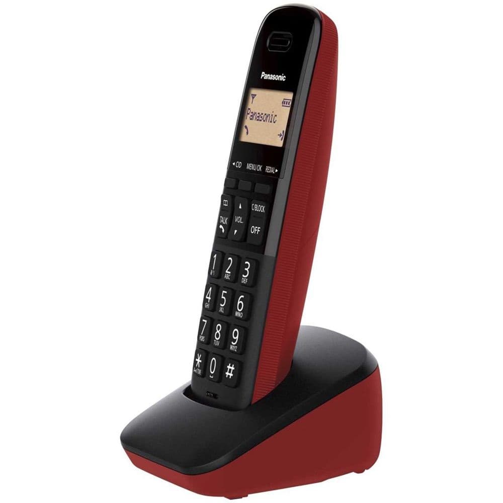 Telefone Sem Fio Panasonic KX-TGB310LAR 2V - Preto/Vermelho 1