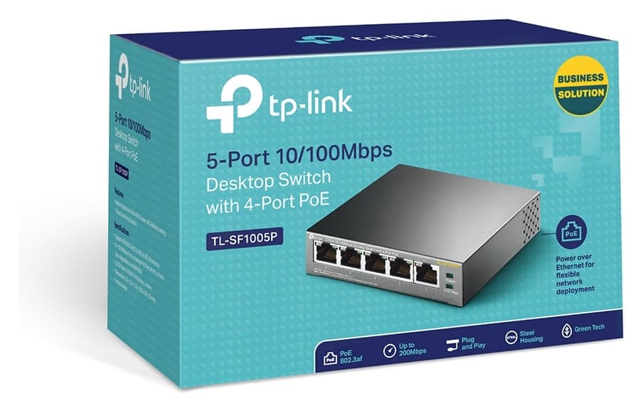 Switch de Mesa TP-Link TL-SF1005P de 5 Puertos 10/100Mbps PoE 1