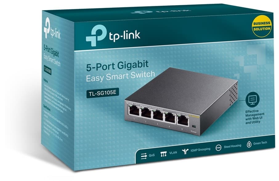Switch de Mesa TP-Link TL-SG105E de 5 Puertos 10/100/1000Mbps 1