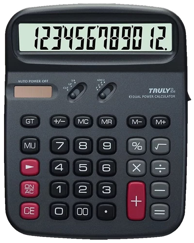Calculadora Truly 836 12 Dígitos - Preto