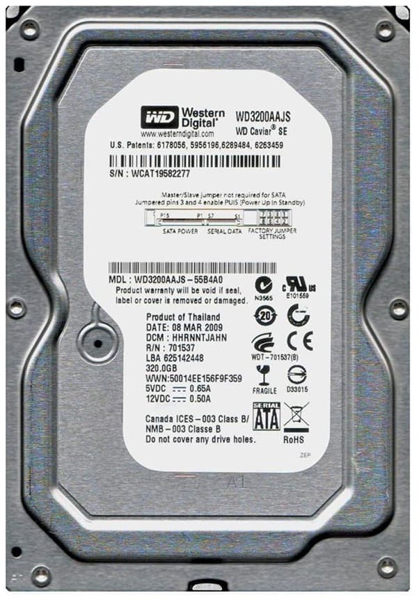 HD Interno SATA III Western Digital 320GB 3.5" WD3200AAJS 7200RPM PULL - Prata 1