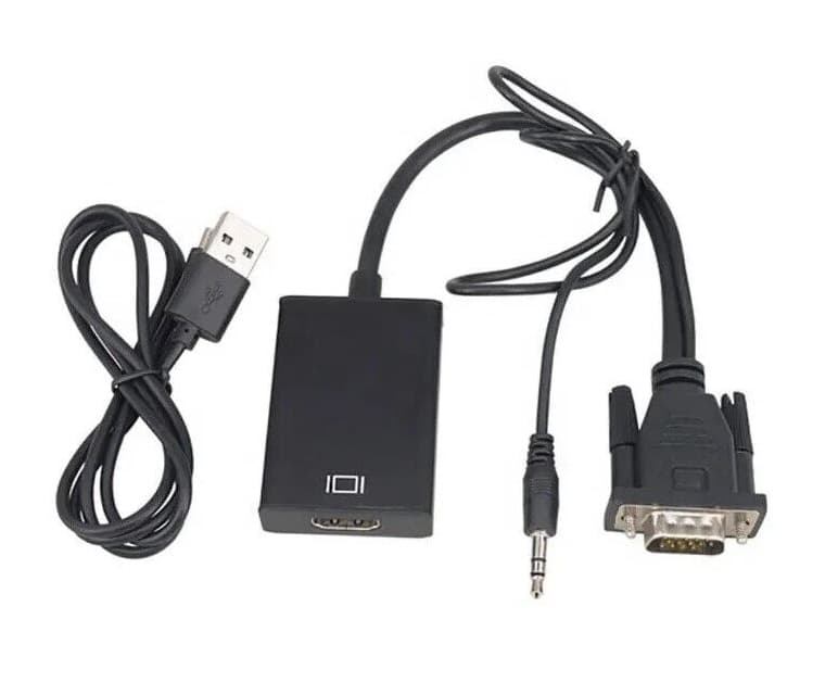 Adaptador VGA a HDMI/USB + Cabo Jack 3.5mm 1