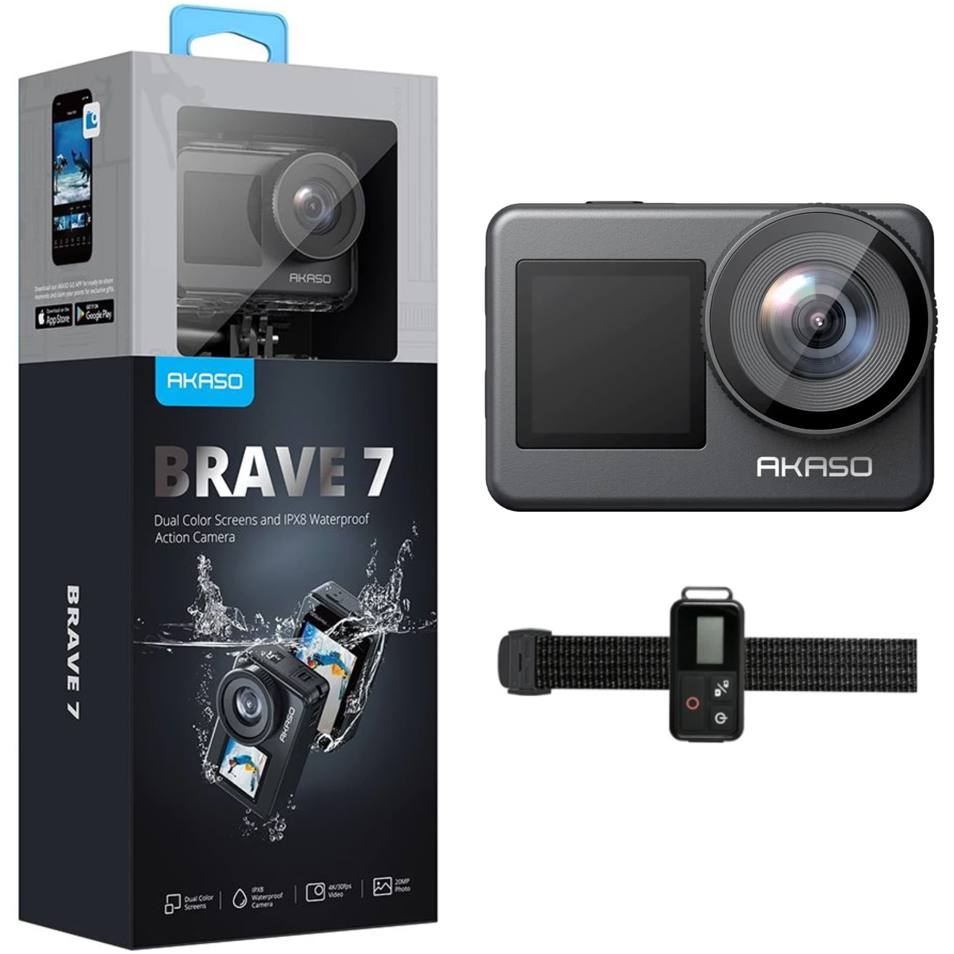 Câmera de Açao Akaso Brave 7 20MP 4K Wi-Fi - Gray