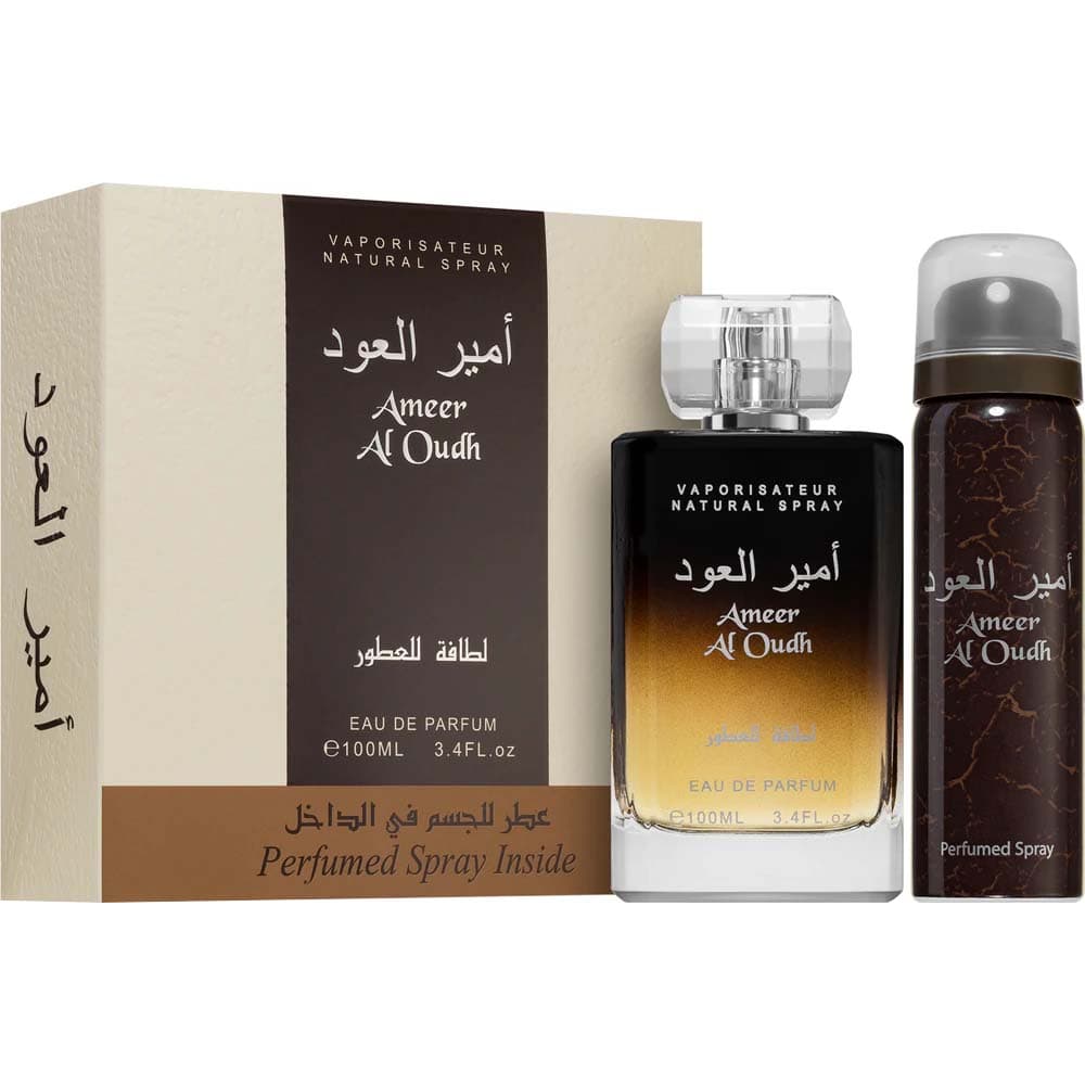 Perfume Lattafa Ameer Al Oudh EDP 100mL + Body Spray - Unissex