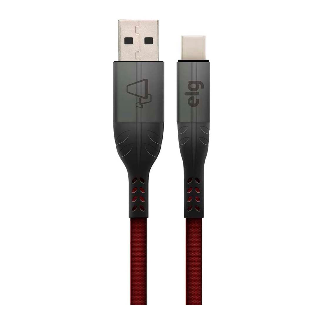 Cabo Tipo C ELG Canvas TC10RD (1m) Preto/Vermelho 1