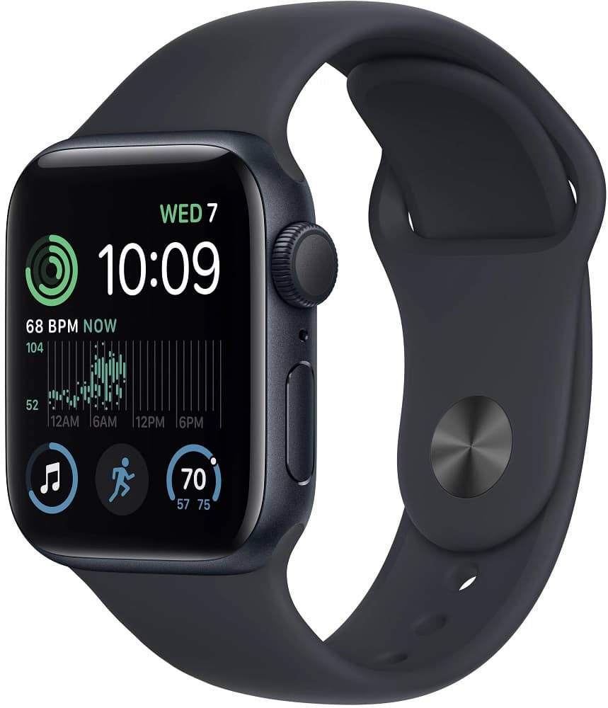 Apple Watch SE 2nd Generation MNT73LL/A 40mm GPS - Midnight Aluminum/Midnight Sport Band 1