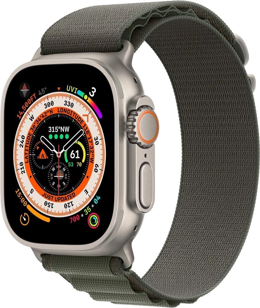 Apple Watch Ultra MQEX3LL/A 49mm (GPS + Celular) - Titanium/Loop Green Alpine 1