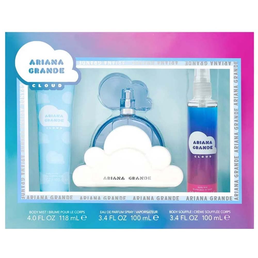 Kit Perfume Ariana Grade Cloud EDP 100mL + Body Mist 118mL + Body Soufflé 100mL - Feminino