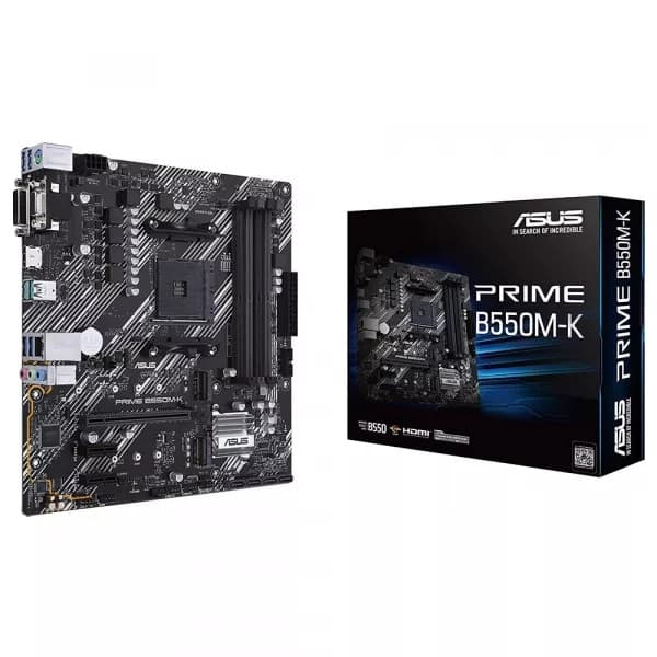 Placa Mãe Asus Prime B550M-K AM4/4xDDR4/PCI-E/DVI-D/HDMI/VGA/USB/SATA 1