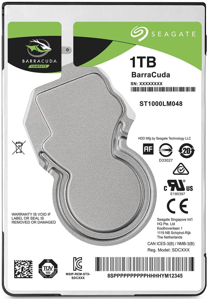 HD Interno Seagate 1TB SATA III BarraCuda ST1000LM048 2.5" - Prata