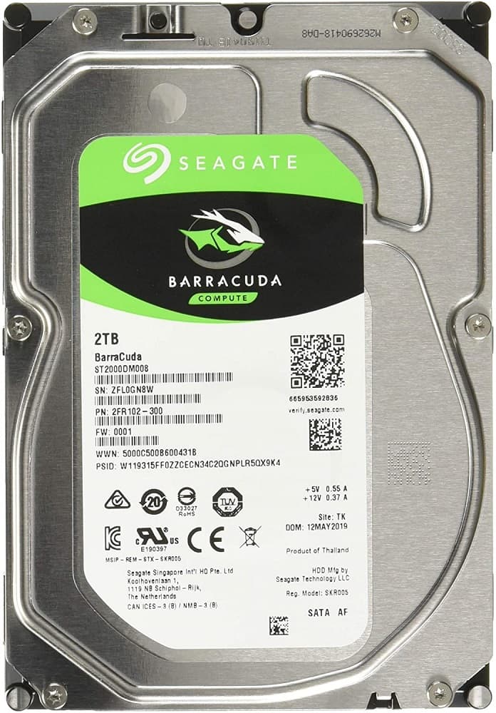 HD Interno Seagate 2TB SATA III BarraCuda ST2000DM008 3.5" - Prata