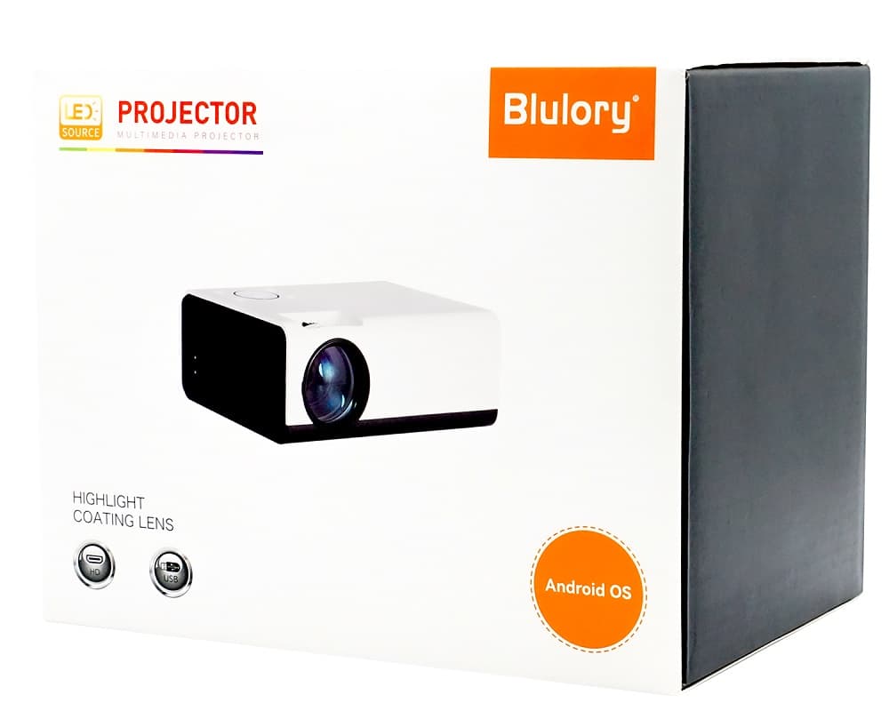 Projetor Blulory T1 1200 Lumens 4K UHD 2V - White 3