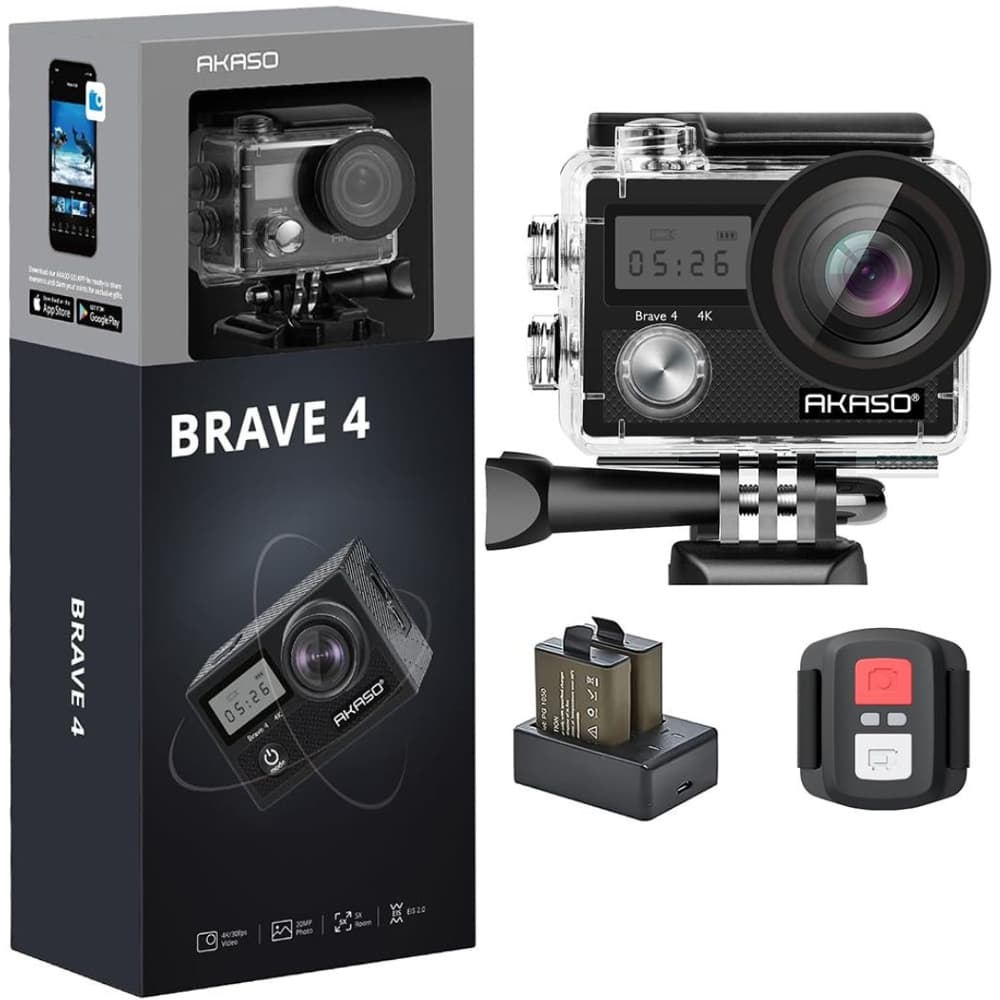 Câmera de Açao Akaso Brave 4 20MP 4K Wi-Fi - Black