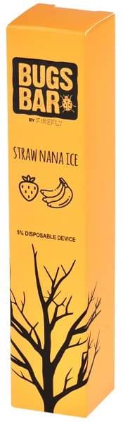 Vaper Firefly Bugs Bar Descartável 50mg Nicotina 300 Puffs - Strawnana Ice