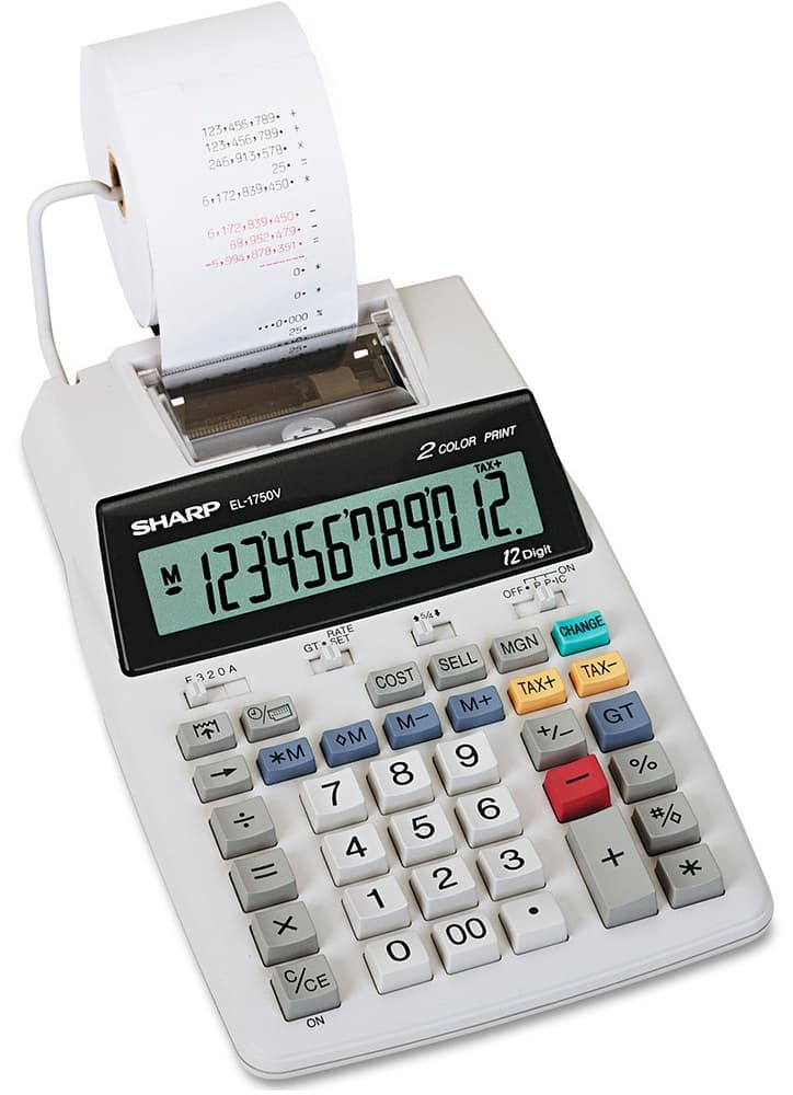 Calculadora com Impresora Sharp EL-1750V 12 Digitos - Branco