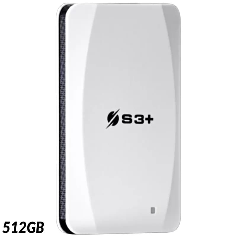 SSD Externo S3+ 512GB Play Plus S3SSDP512 2.5" USB 3.2 - Branco