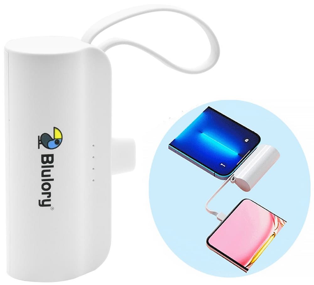Carregador Portátil Blulory Capsule 5000mAh USB-C/Lightning - White 1