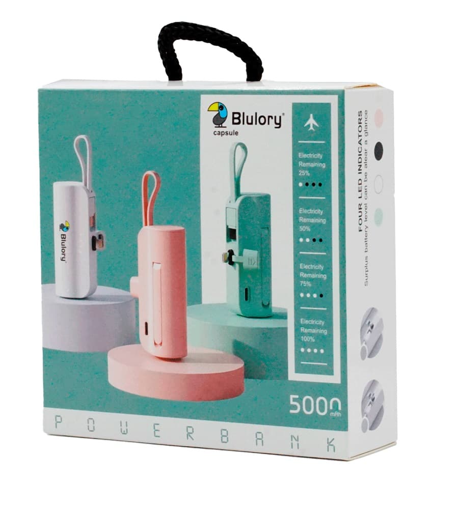 Carregador Portátil Blulory Capsule 5000mAh USB-C/Lightning - White 3