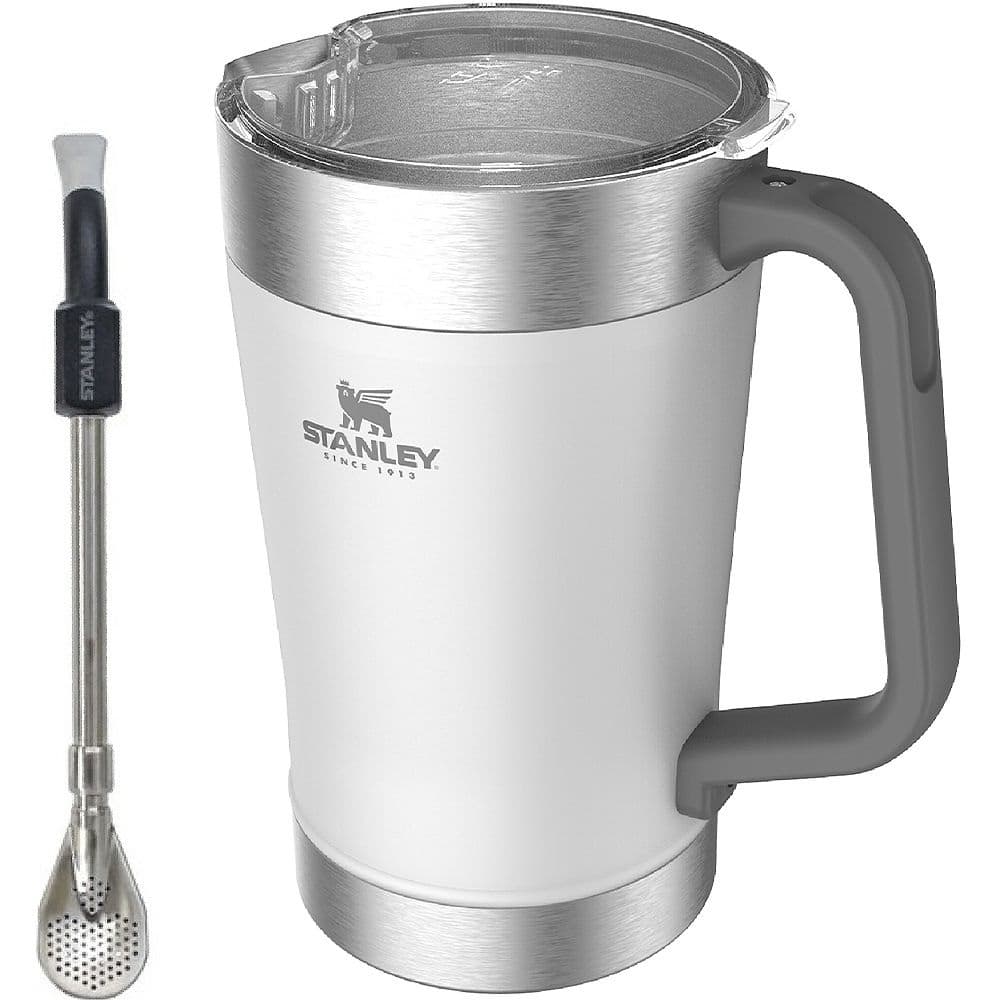 Kit Tereré Stanley Jarro Térmico Classic Pitcher + Bomba Classic Mate Straw 1.89L - White (70-25492-002)