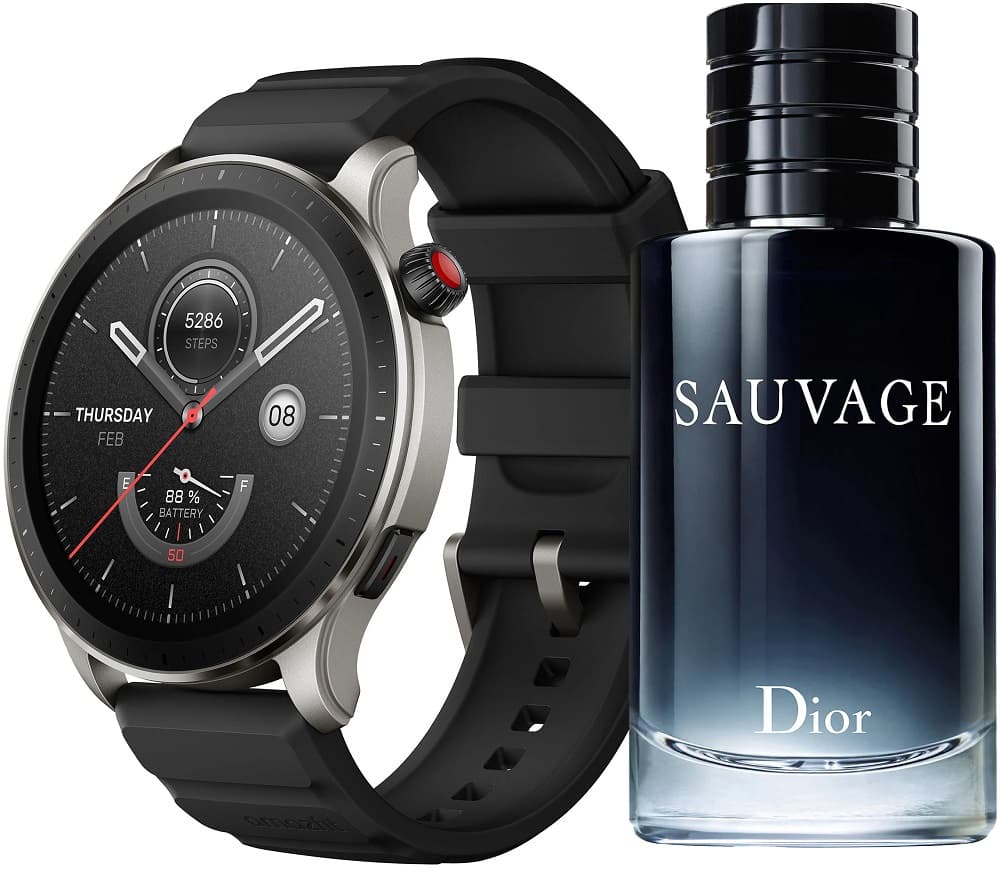 Combo Relógio Smart Amazfit GTR 4 + Perfume Christian Dior Sauvage EDT 100ml