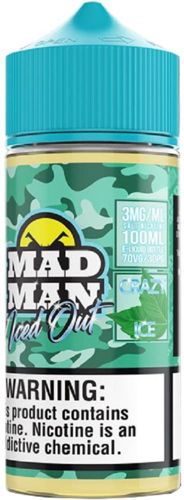 Essência Para Vaper Madman Iced Out 3mg Nicotina Crazy Spearmint - 100ml